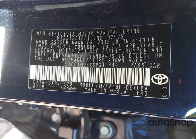 5YFB4MDEXSP343112: 44286968