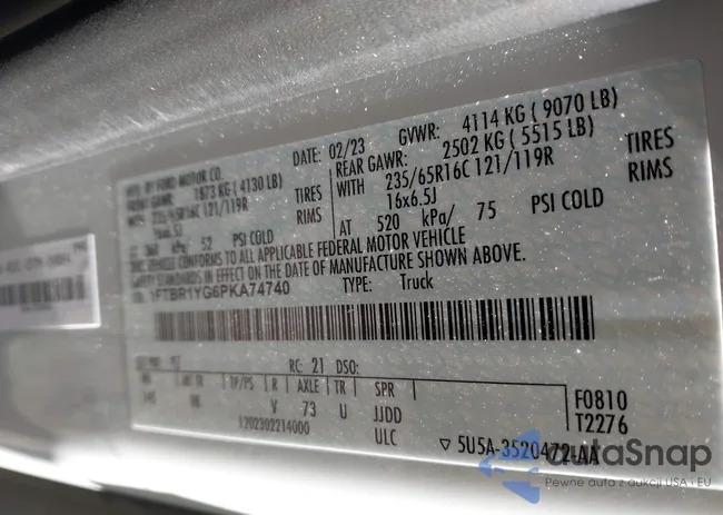 1FTBR1YG6PKA74740: 44287059