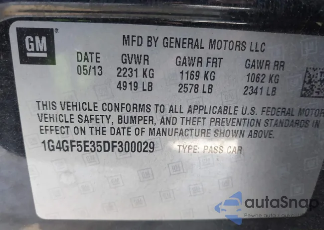 1G4GF5E35DF300029: 44288257