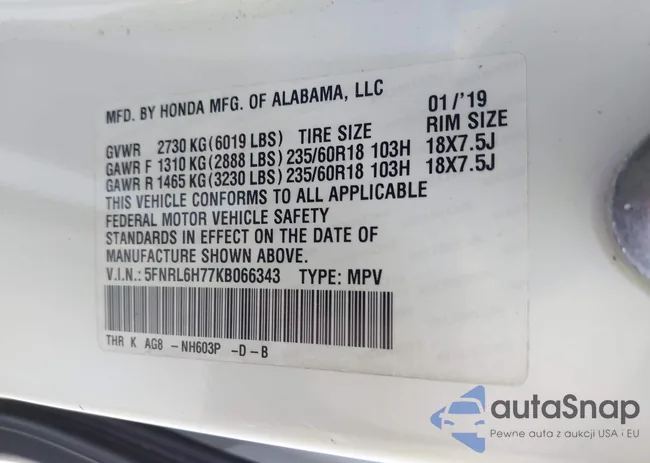 5FNRL6H77KB066343: 44288262