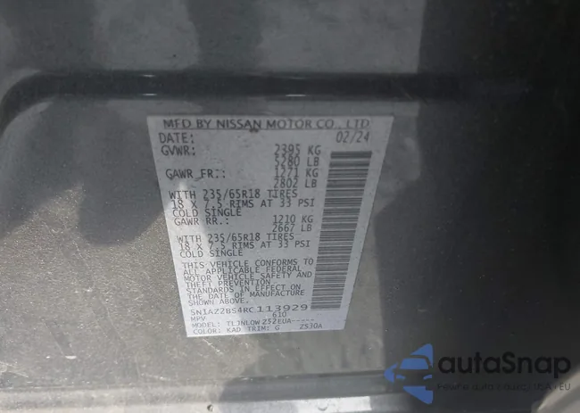 5N1AZ2BS4RC113929: 44288338