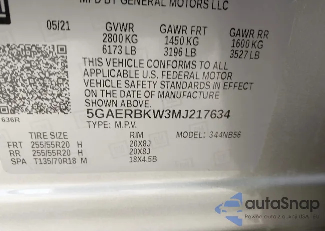 5GAERBKW3MJ217634: 44288350