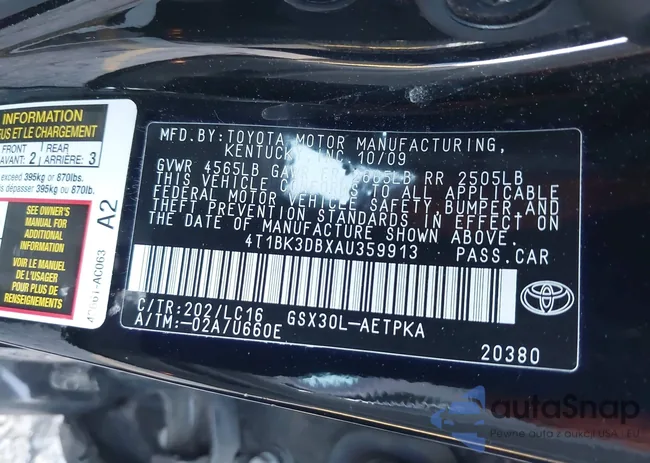 4T1BK3DBXAU359913: 44288398