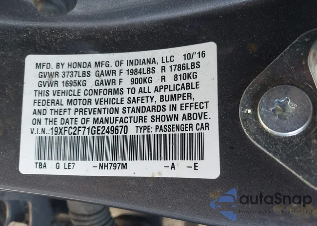 19XFC2F71GE249670: 44288497