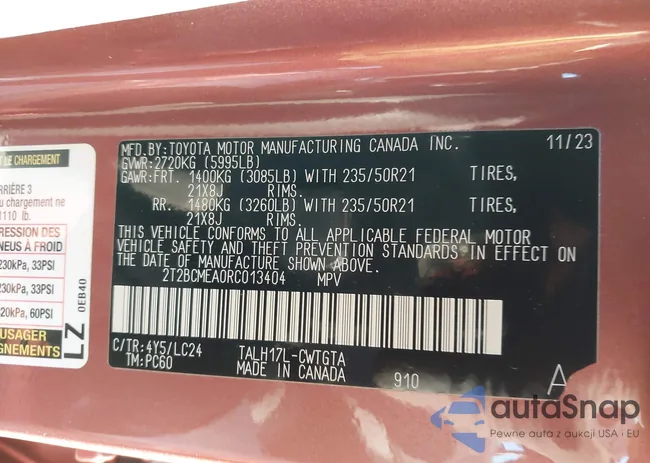 2T2BCMEA0RC013404: 44288586