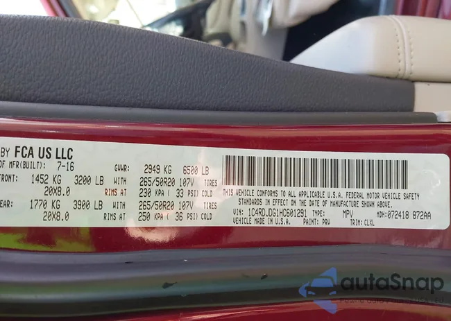 1C4RDJDG1HC601291: 44288613