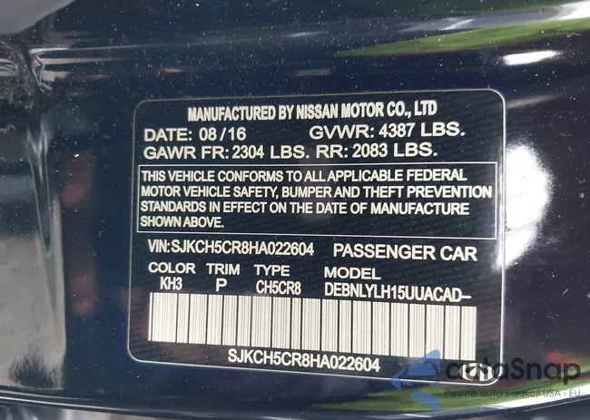 SJKCH5CR8HA022604: 44288645