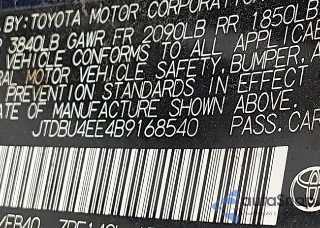 JTDBU4EE4B9168540: 44287724