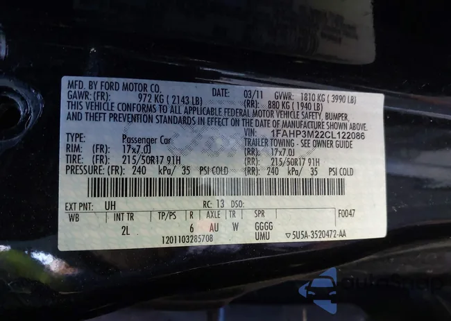 1FAHP3M22CL122086: 44287838