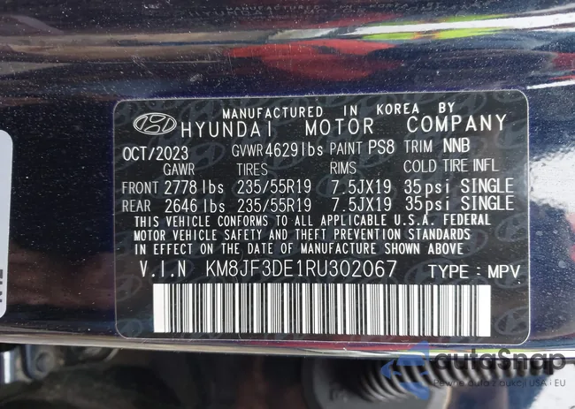 KM8JF3DE1RU302067: 44287940