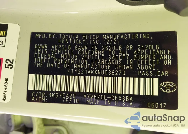 4T1G31AKXNU036270: 44287965