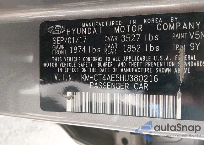 KMHCT4AE5HU380216: 44288045