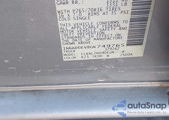 1N6AD0EV8GN749765: 44289030