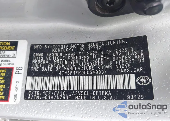 4T1BF1FK9CU549937: 44289058