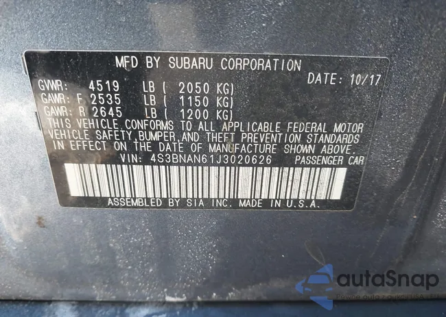 4S3BNAN61J3020626: 44289148