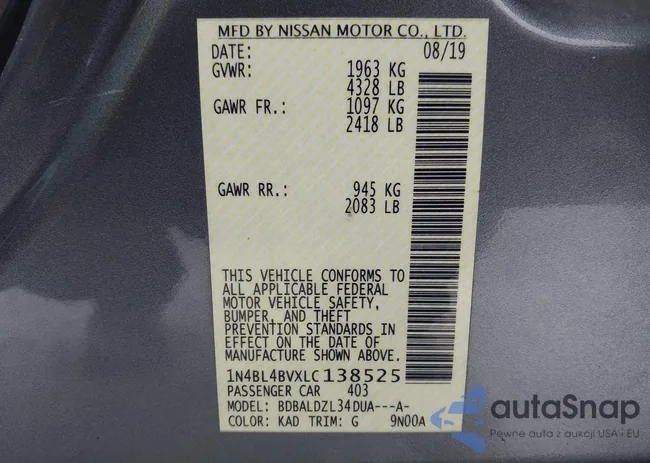 1N4BL4BVXLC138525: 44289172