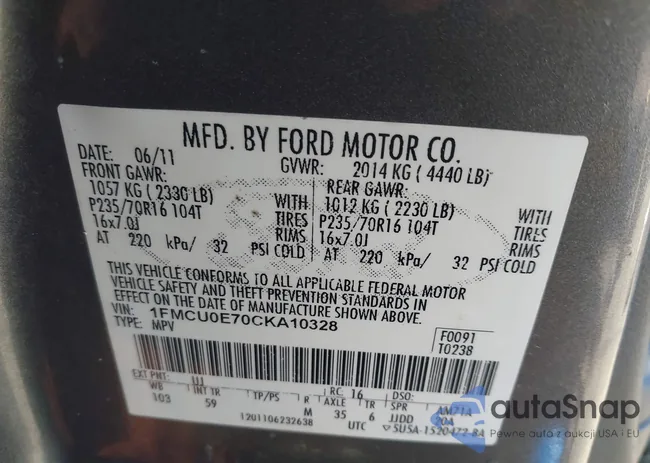 1FMCU0E70CKA10328: 44289230