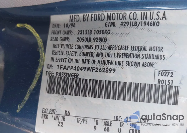 1FAFP4049WF262899: 44289315