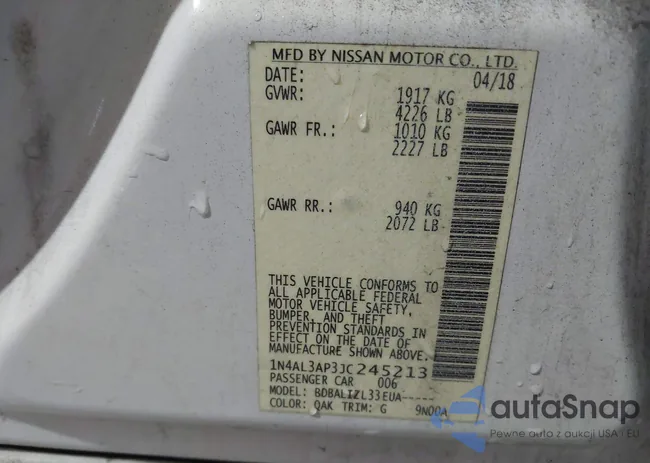 1N4AL3AP3JC245213: 44289377