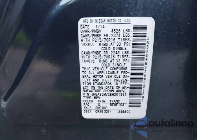 JN8AS5MV2EW201361: 44289420