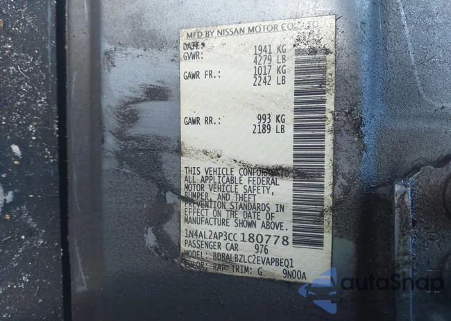 1N4AL2AP3CC180778: 44289441