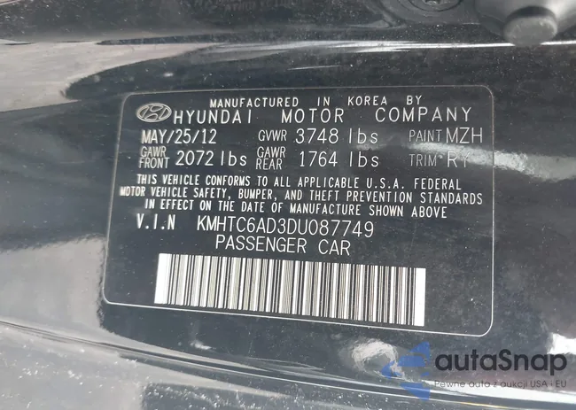 KMHTC6AD3DU087749: 44289560