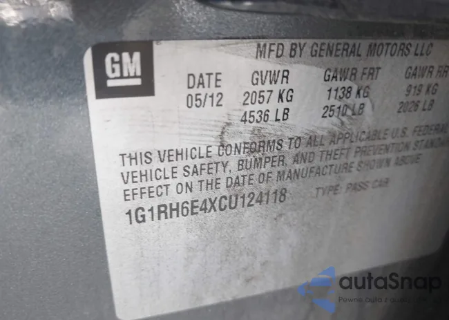 1G1RH6E4XCU124118: 44289589