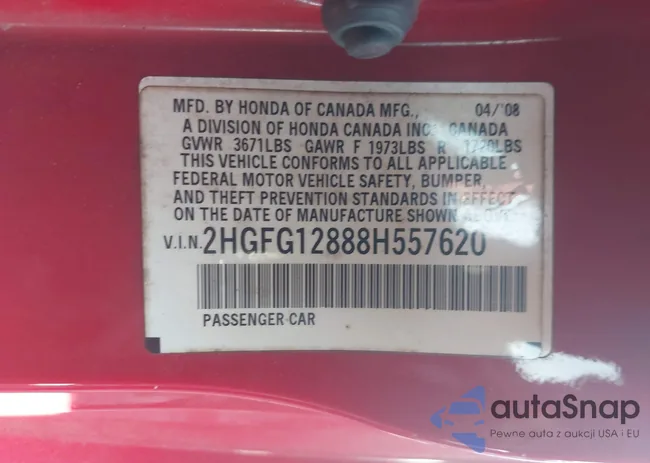 2HGFG12888H557620: 44289592