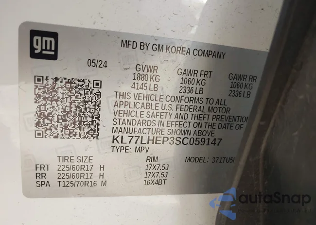 KL77LHEP3SC059147: 44288734