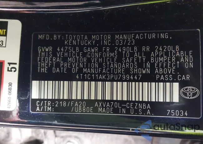 4T1C11AK3PU799447: 44290024