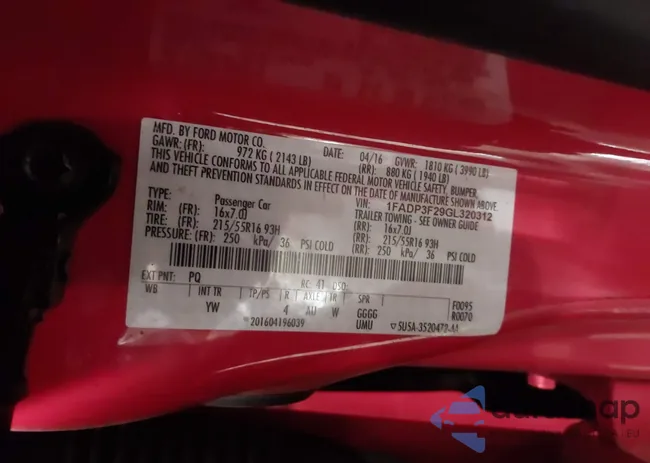 1FADP3F29GL320312: 44290192