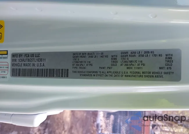 1C6RJTBG5TL163611: 44290230