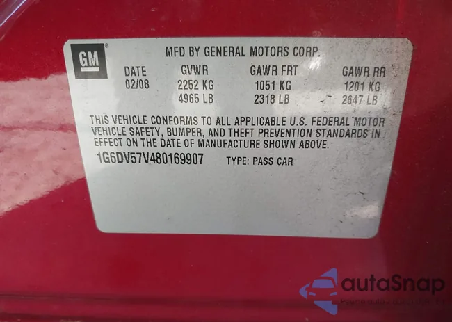 1G6DV57V480169907: 44290253