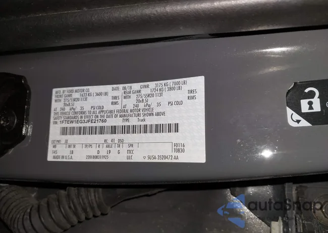 1FTEW1EG3JFE21760: 44290284