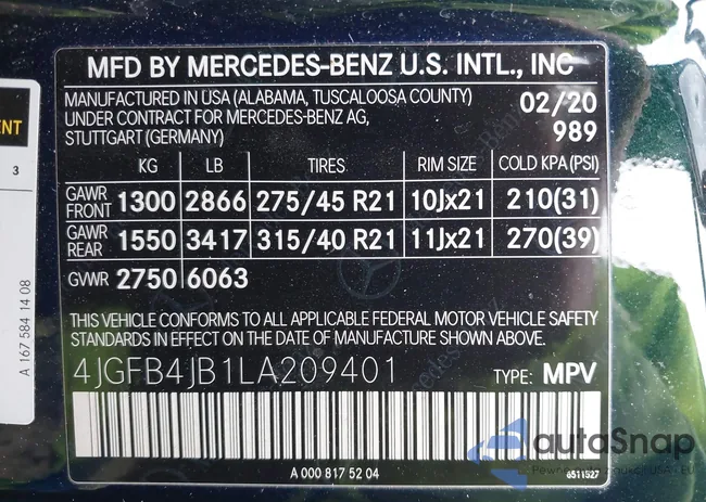 4JGFB4JB1LA209401: 44290416