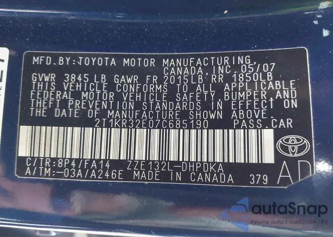 2T1KR32E07C685190: 44290423