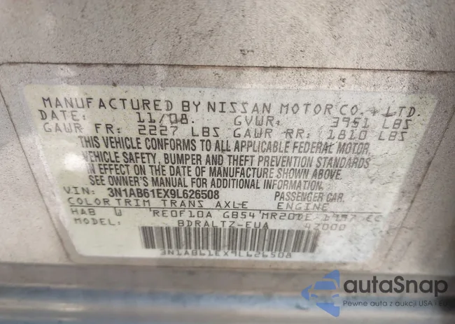 3N1AB61EX9L626508: 44290513