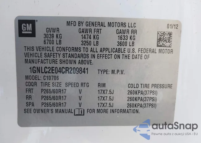 1GNLC2E04CR209841: 44289687