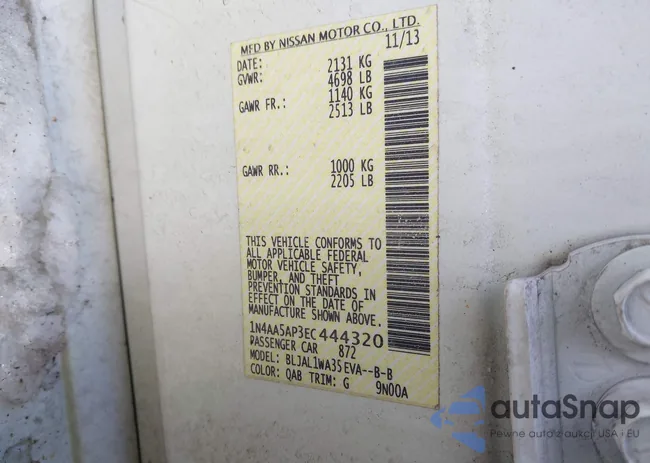 1N4AA5AP3EC444320: 44289736