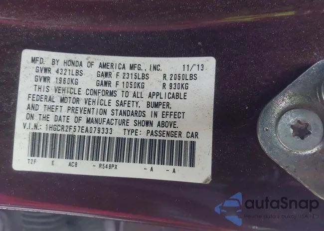 1HGCR2F57EA079333: 44289826