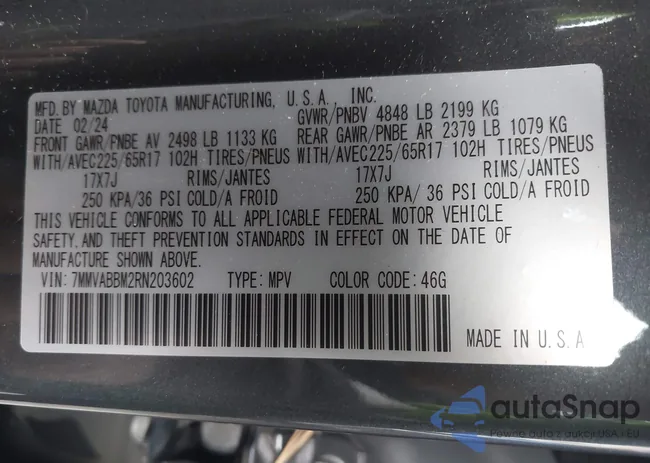 7MMVABBM2RN203602: 44289886