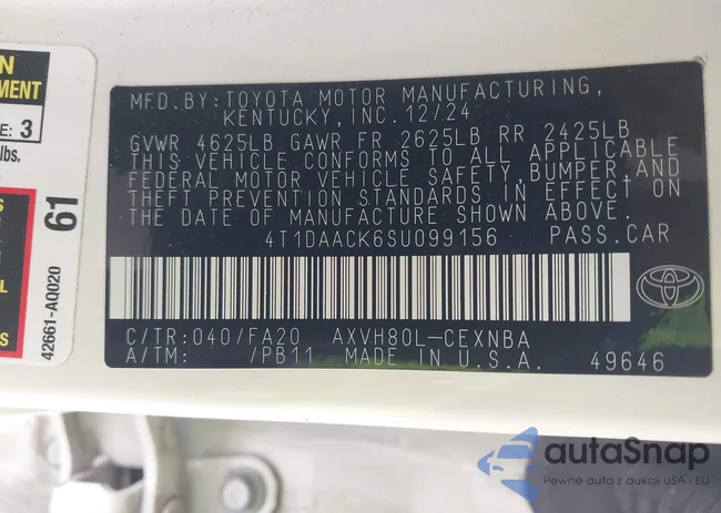 4T1DAACK6SU099156: 44289904