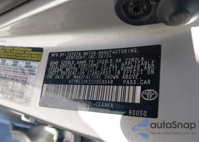 4T1BE32K25U959048: 44289909