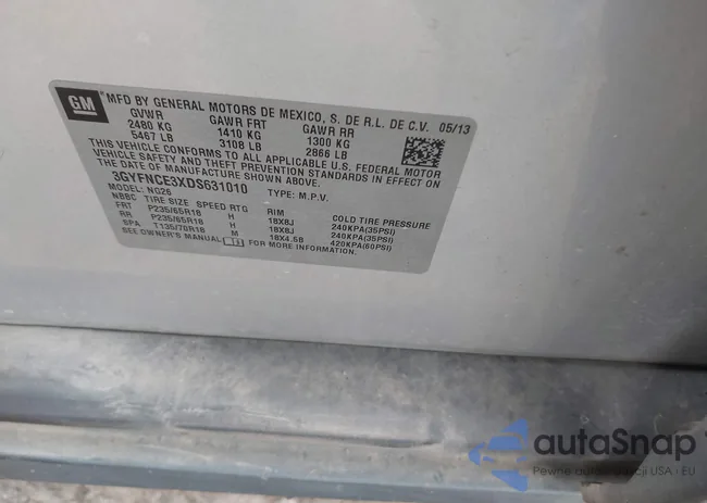 3GYFNCE3XDS631010: 44289968