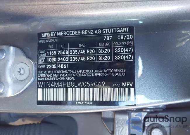 W1N4M4HB8LW059049: 44291066