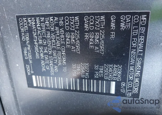 KNMAT2MT1HP585461: 44291144