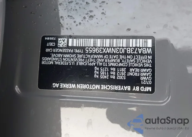 WBA73BJ03NWX39655: 44291149