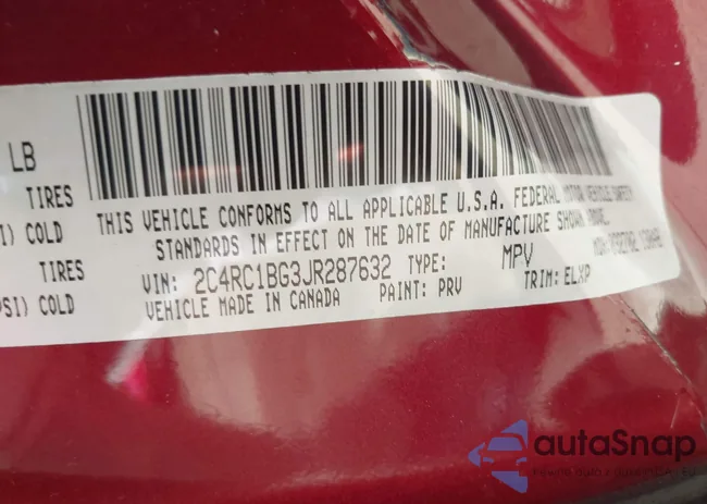 2C4RC1BG3JR287632: 44291246