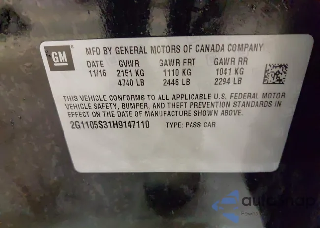 2G1105S31H9147110: 44291272