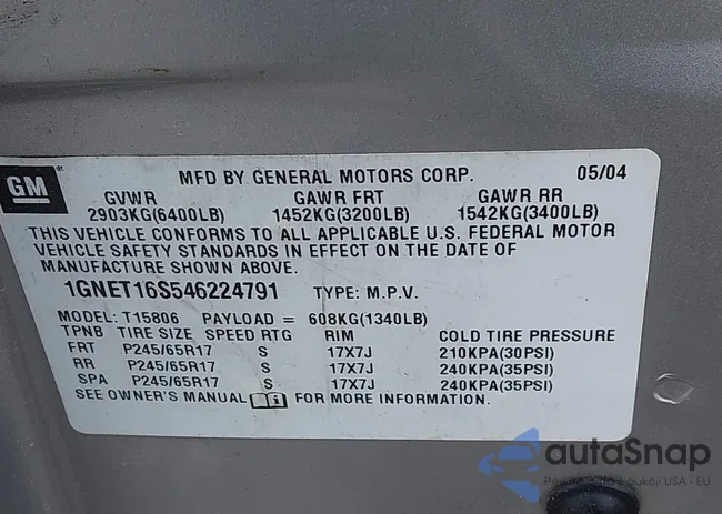 1GNET16S546224791: 44291304